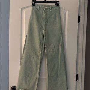 Zara Light Green Denim Pants